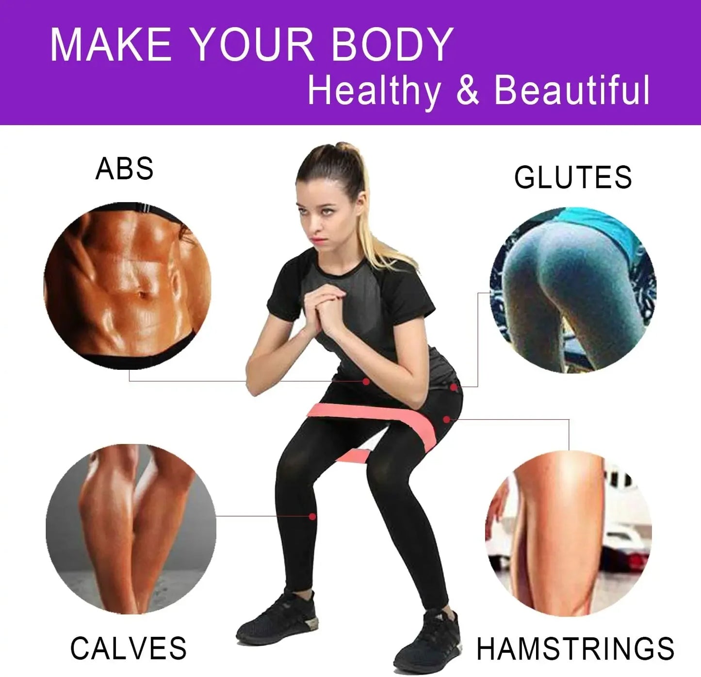 5pcs Fitness Resistance Bands Set