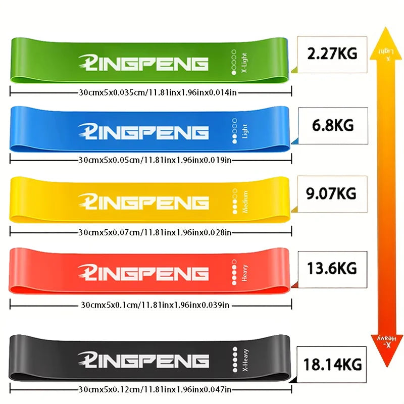 5pcs Fitness Resistance Bands Set