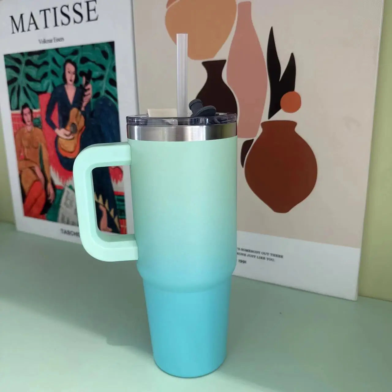 40oz Stainless Steel Tumbler with Lid and Straw