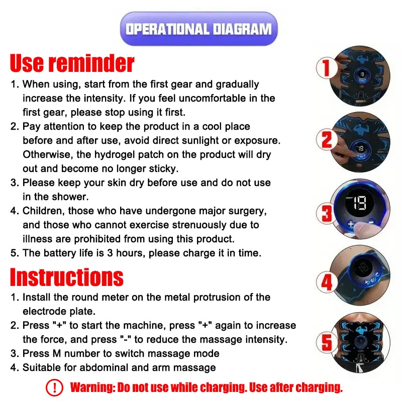 Abdominal Muscle Stimulation Belt Trainer