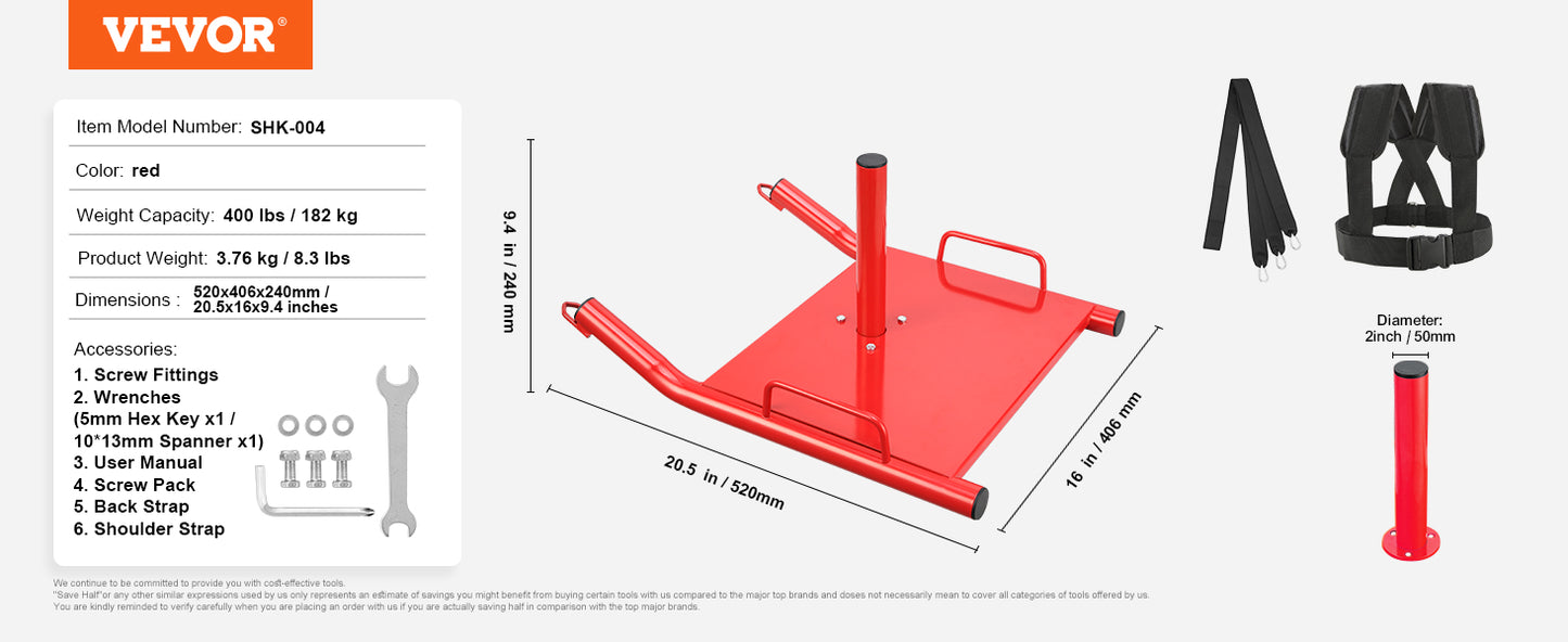 Steel Power Sled Workout Equipment