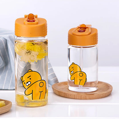 Cute Cartoon Glass Water Bottle for Children