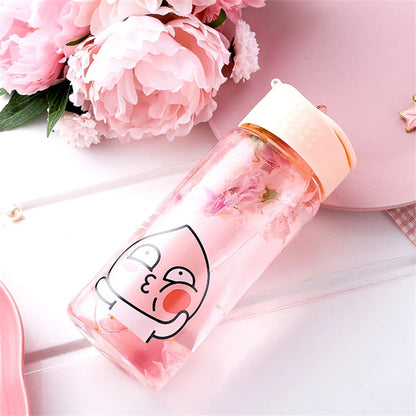 Cute Cartoon Glass Water Bottle for Children