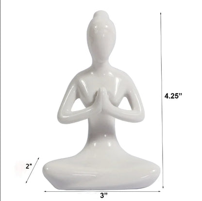 Home Decorative Porcelain Yoga Figurine Statue for Meditation Room (set of 4)