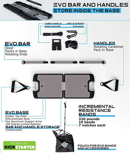 All in One Gym - Resistance Band Bar and Base