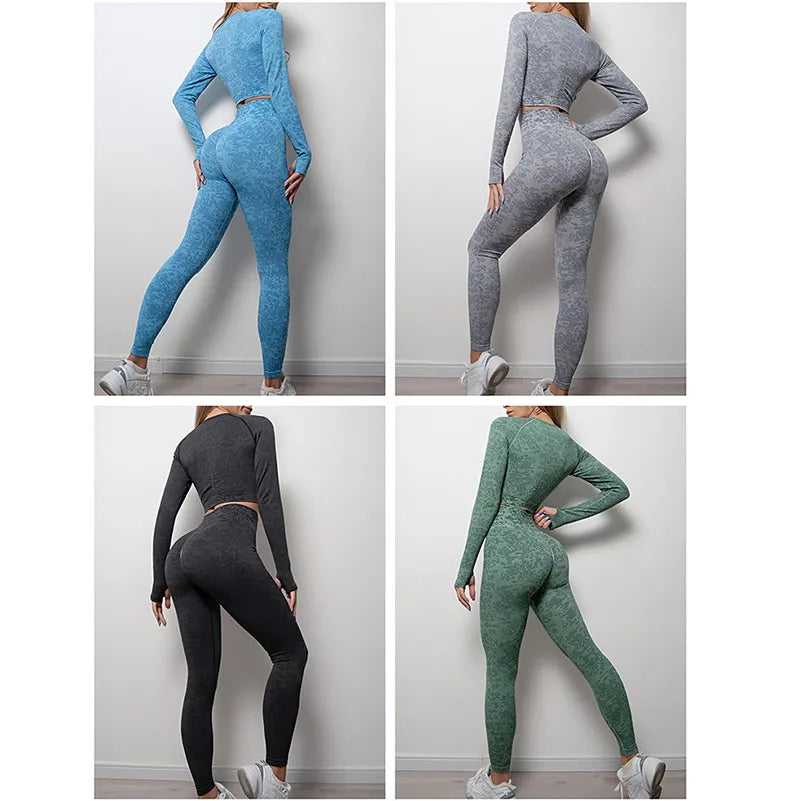 Gym Leggings Sets, Long Sleeve Suit