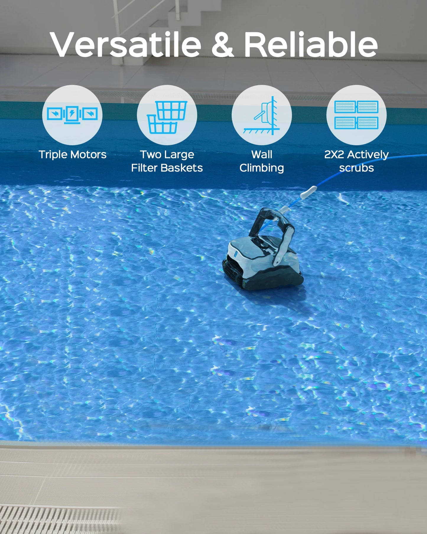 Wall-climbing Robot Vacuum Cleaner for Pool