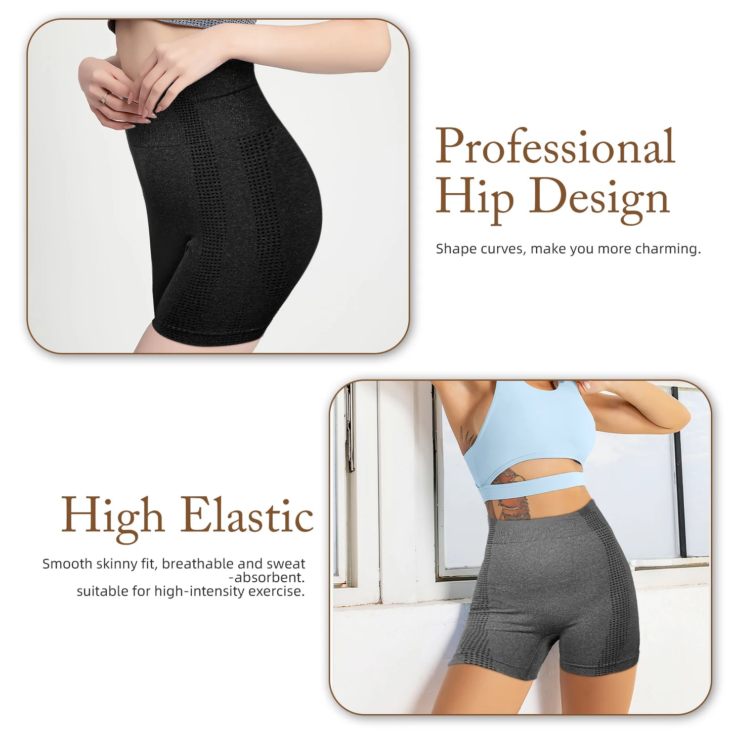 2pcs High Waist Running Short