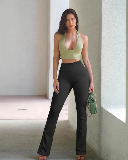 High Waist Bell Bottoms Flare Leggings