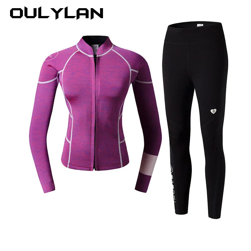 Women Wetsuit Split Long Sleeved Top