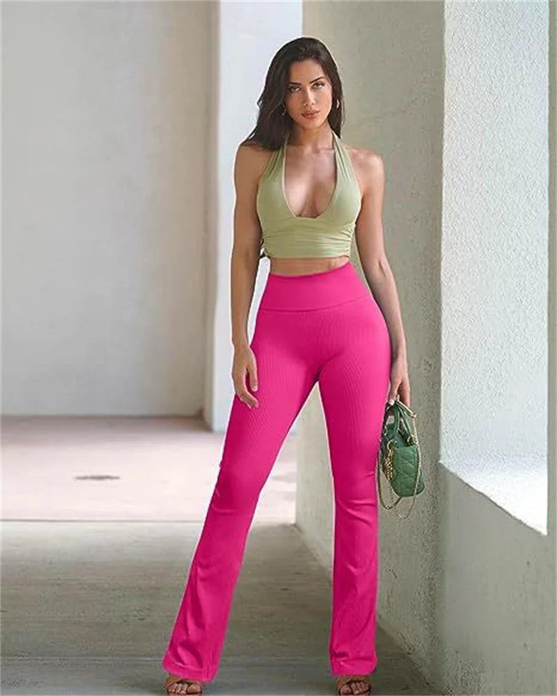 High Waist Bell Bottoms Flare Leggings