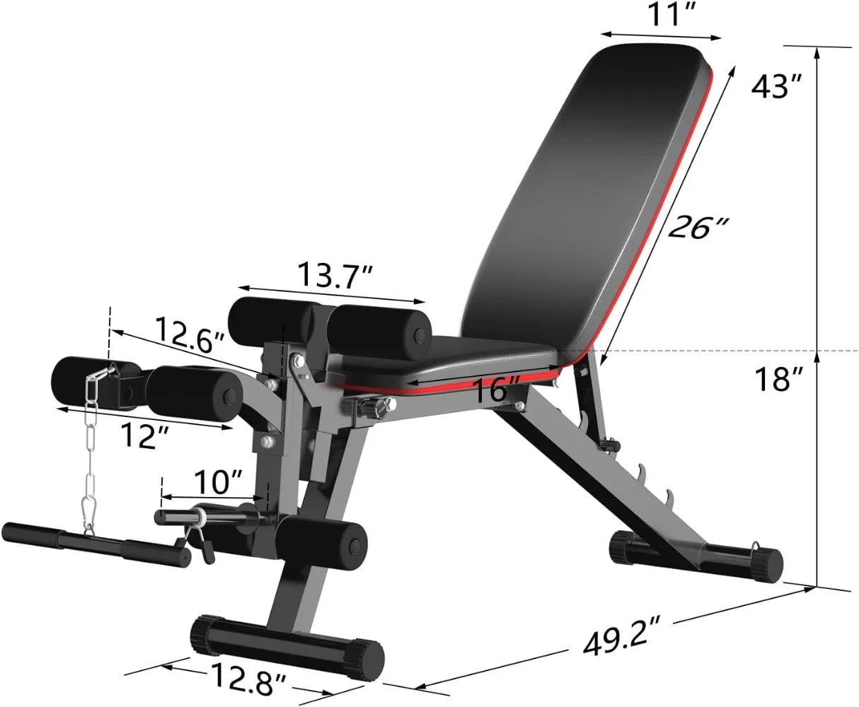 Adjustable Workout Bench with Leg Extension