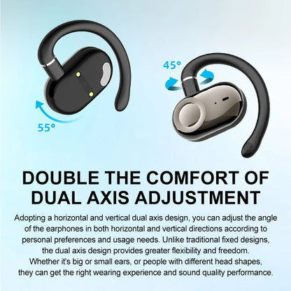 Wireless Bluetooth Earphones True Wireless Hifi Stereo Noise Reduction Headphones Rotatable Earhooks Wireless Headsets with Mic