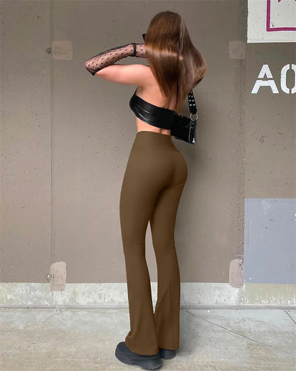 High Waist Bell Bottoms Flare Leggings