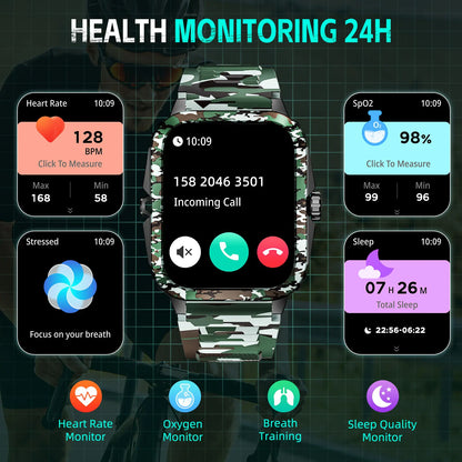 Smart Watch with Fitness Tracker and Bluetooth