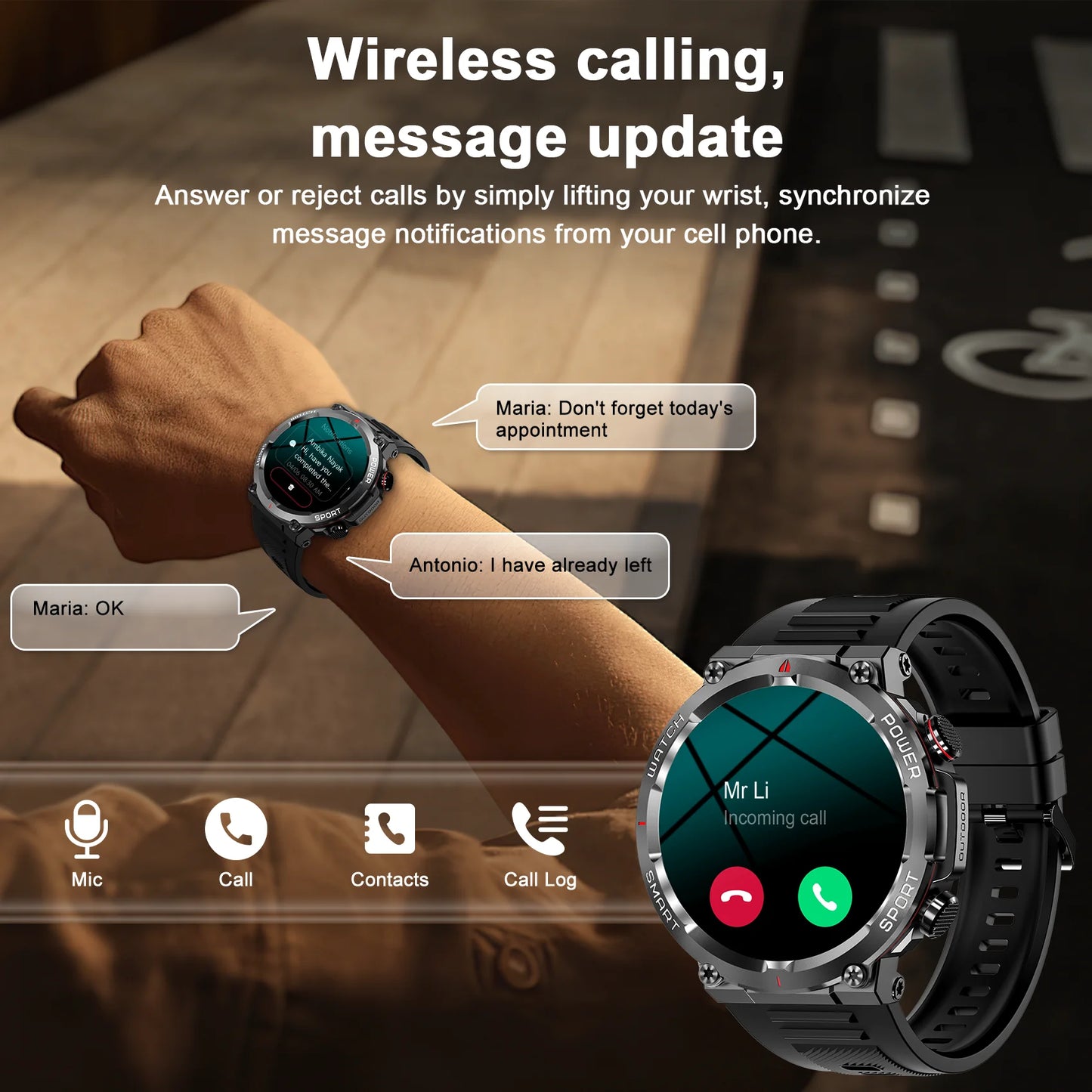 Smartwatch for Men with Bluetooth Calling