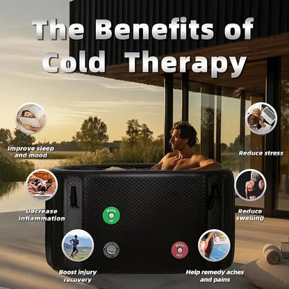 Inflatable Insulated Ice Bath Tub/Durable Freestanding Soaking Tub/Portable Cold Plunge Spa Tubs Recovery Pod For  Athletes