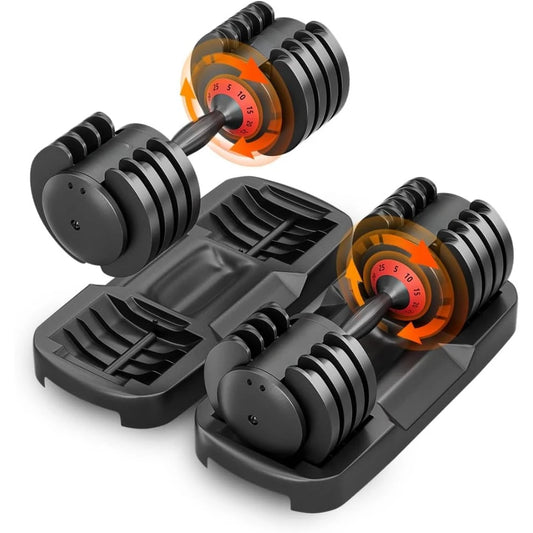 Adjust Weight Dumbbells with Anti-Slip Turning Handle