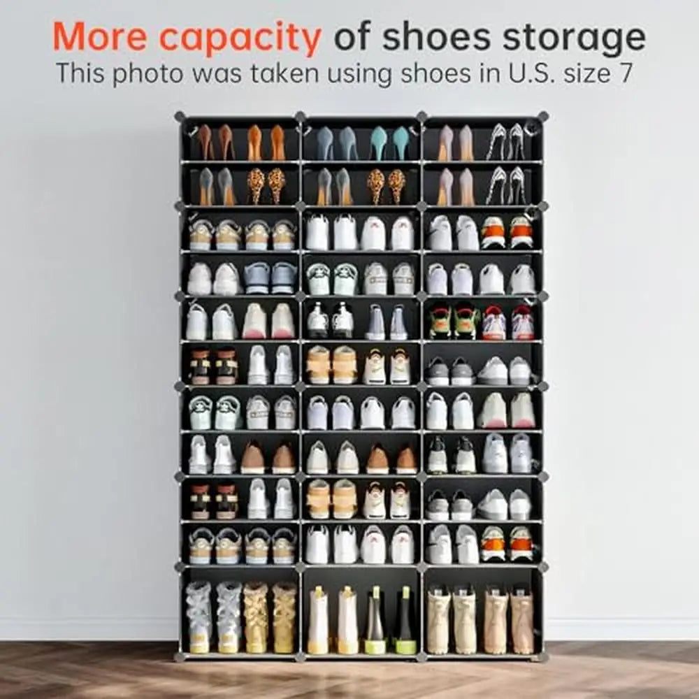 72-Pairs Shoe Organizer Cabinet with Stylish Door Panel