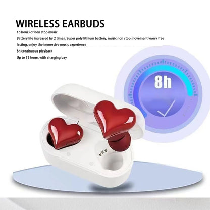 Wireless Earbuds Cute Heart Shaped