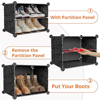 72-Pairs Shoe Organizer Cabinet with Stylish Door Panel