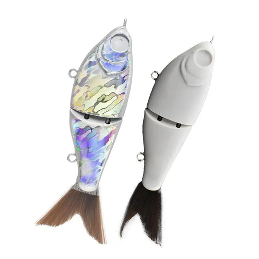 12cm  Unpainted - DIY Pike Fishing Lures Rattles Glide Bait